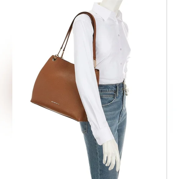 Michael Kors Kensington Large Pebbled Leather Shoulder Tote Bag Purse - Picture 2 of 5